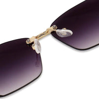 Rorion Gradient Purple Medium Rim Less Rectangle Sunglasses for Men & Women — Hashtag Eyewears