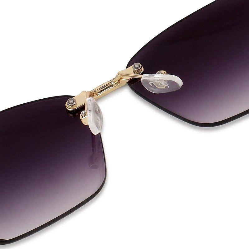 Rorion Gradient Purple Medium Rim Less Rectangle Sunglasses for Men & Women — Hashtag Eyewears