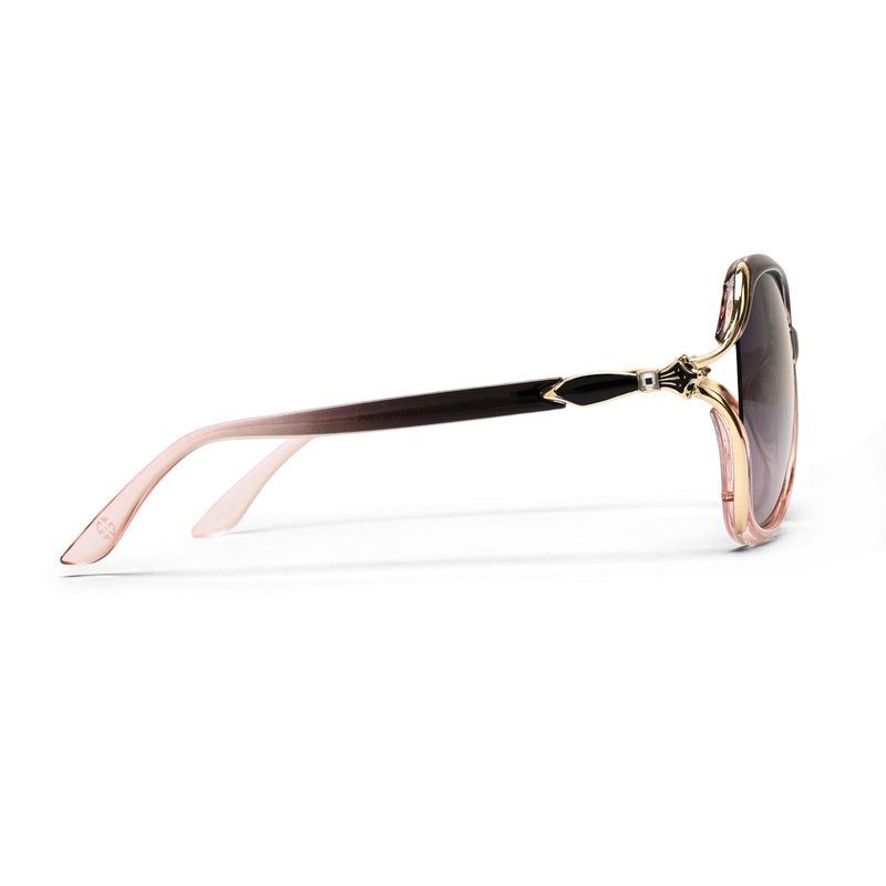 Rylen Gold & Blackish Purple Large Full Rim Butterfly Sunglasses for Women — Hashtag Eyewears