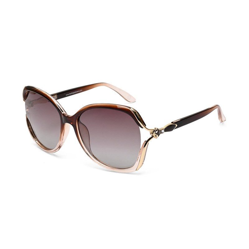 Rylen Gold & Gradient Brown Large Full Rim Butterfly Sunglasses for Women — Hashtag Eyewears