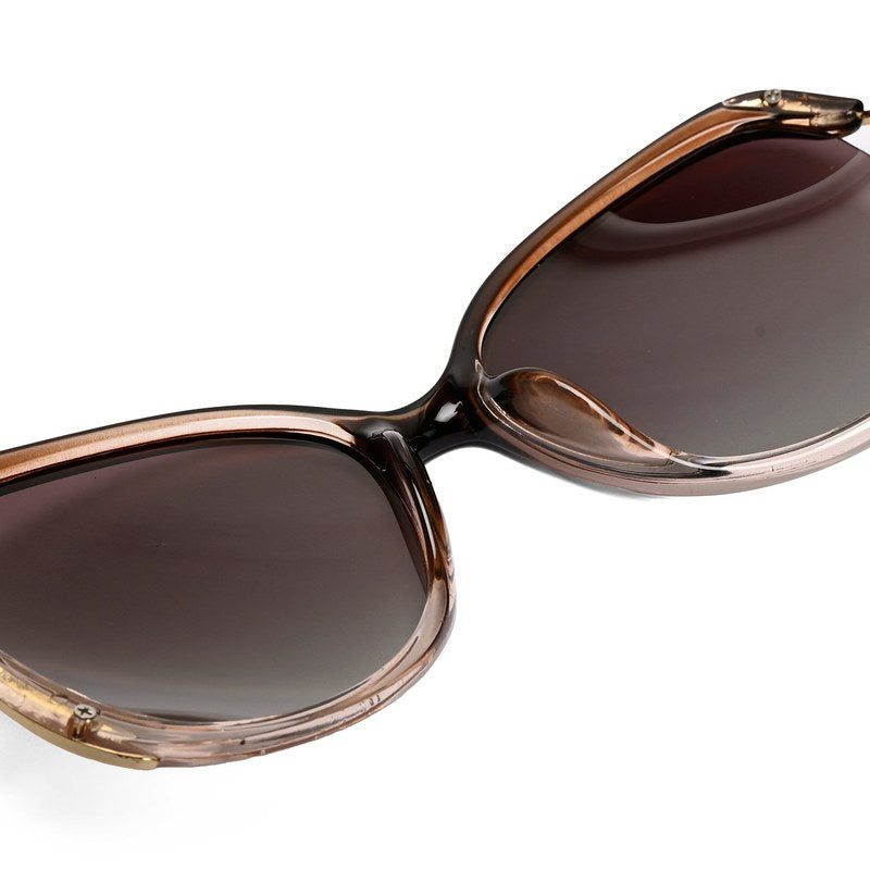 Rylen Gold & Gradient Brown Large Full Rim Butterfly Sunglasses for Women — Hashtag Eyewears