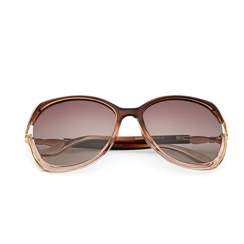 Rylen Gold & Gradient Brown Large Full Rim Butterfly Sunglasses for Women — Hashtag Eyewears