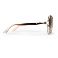 Rylen Gold & Gradient Brown Large Full Rim Butterfly Sunglasses for Women — Hashtag Eyewears