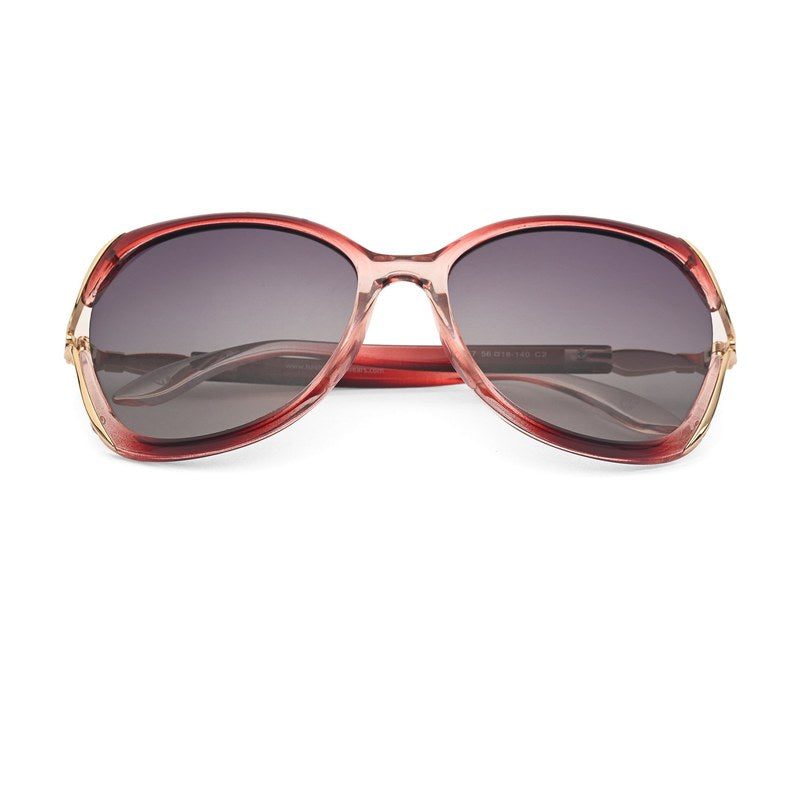 Rylen Gold & Reddish Purple Large Full Rim Butterfly Sunglasses for Women — Hashtag Eyewears