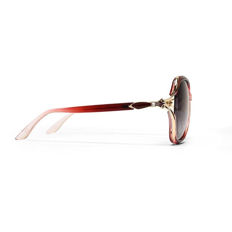 Rylen Gold & Reddish Purple Large Full Rim Butterfly Sunglasses for Women — Hashtag Eyewears