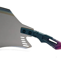 Saelor | Blue Large Full Rim Shield Sports Sunglasses for Men & Women [UV-protected]