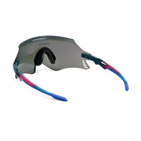 Saelor | Blue Large Full Rim Shield Sports Sunglasses for Men & Women [UV-protected]