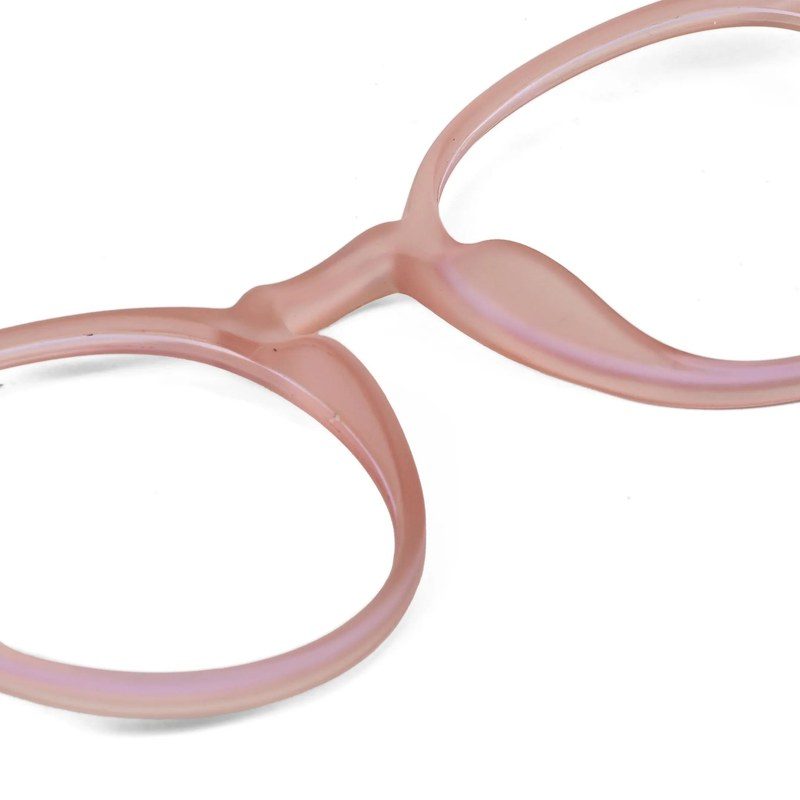 Screenzy Baby Pink Medium Full Rim Round Computer Glasses for Men & Women — Hashtag Eyewears