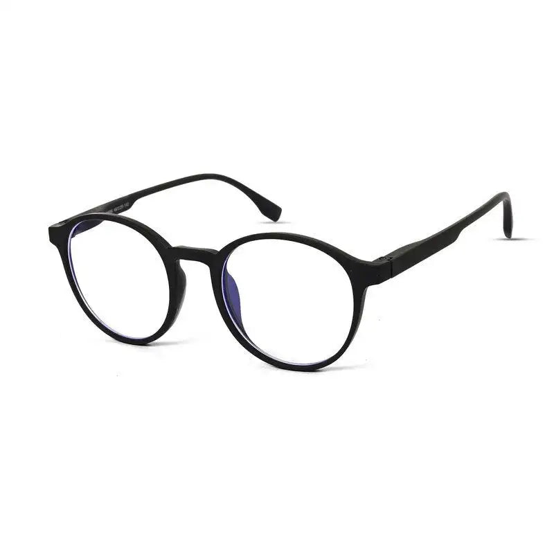 Screenzy | Black Medium Full Rim Round Computer Glasses for Men & Women [Blue Block]