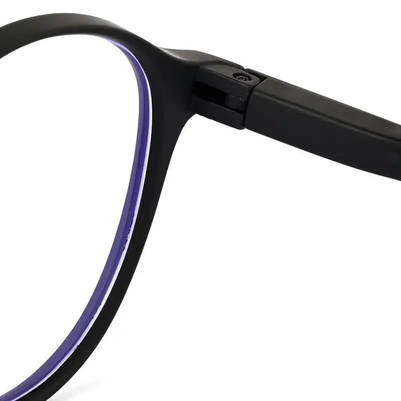 Screenzy | Black Medium Full Rim Round Computer Glasses for Men & Women [Blue Block]