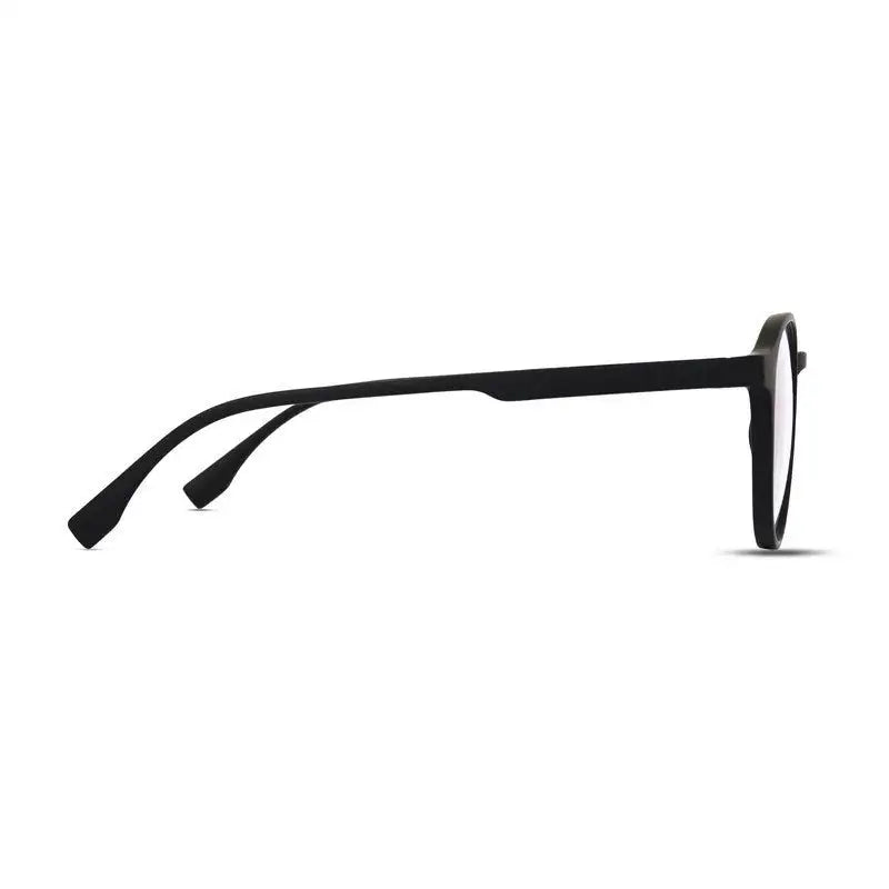 Screenzy | Black Medium Full Rim Round Computer Glasses for Men & Women [Blue Block]