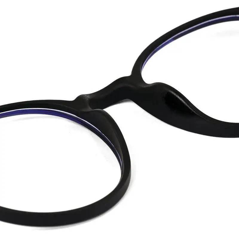 Screenzy | Black Medium Full Rim Round Computer Glasses for Men & Women [Blue Block]