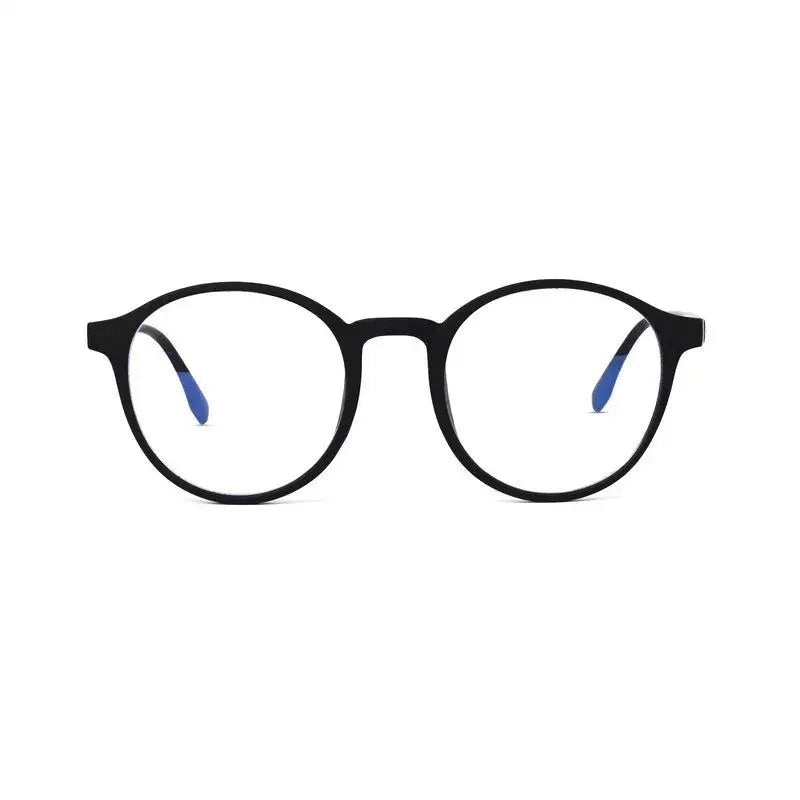 Screenzy | Black Medium Full Rim Round Computer Glasses for Men & Women [Blue Block]