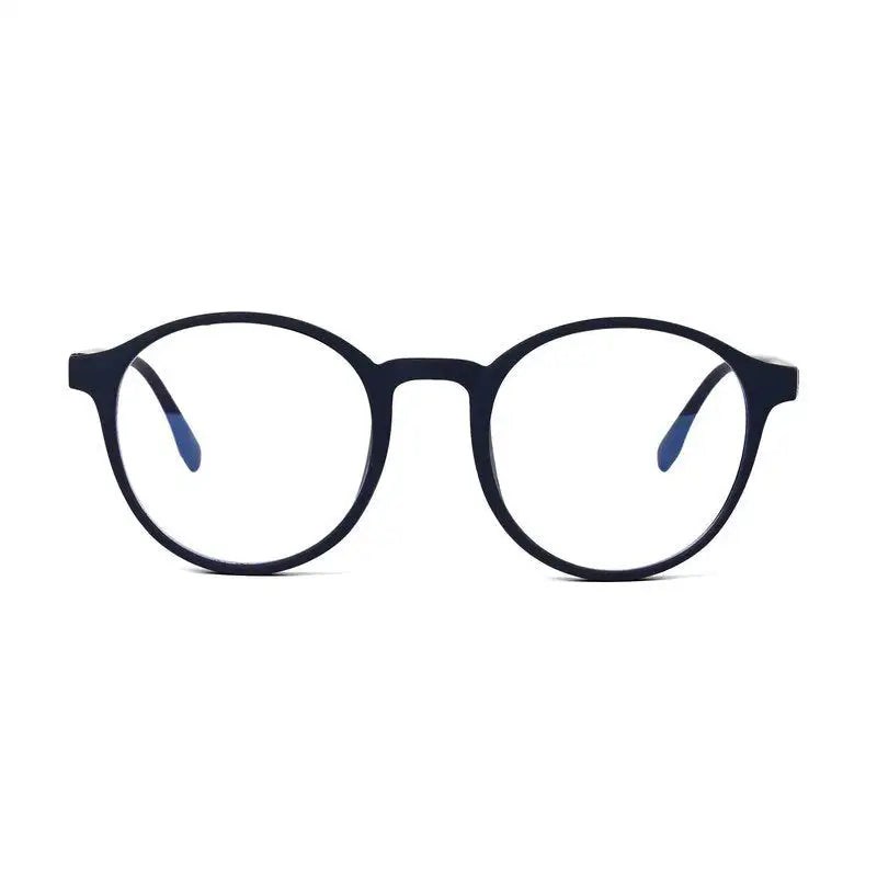 Screenzy | Blue Medium Full Rim Round Computer Glasses for Men & Women [Blue Block]