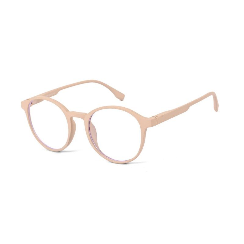Screenzy Cream Medium Full Rim Round Computer Glasses for Men & Women — Hashtag Eyewears