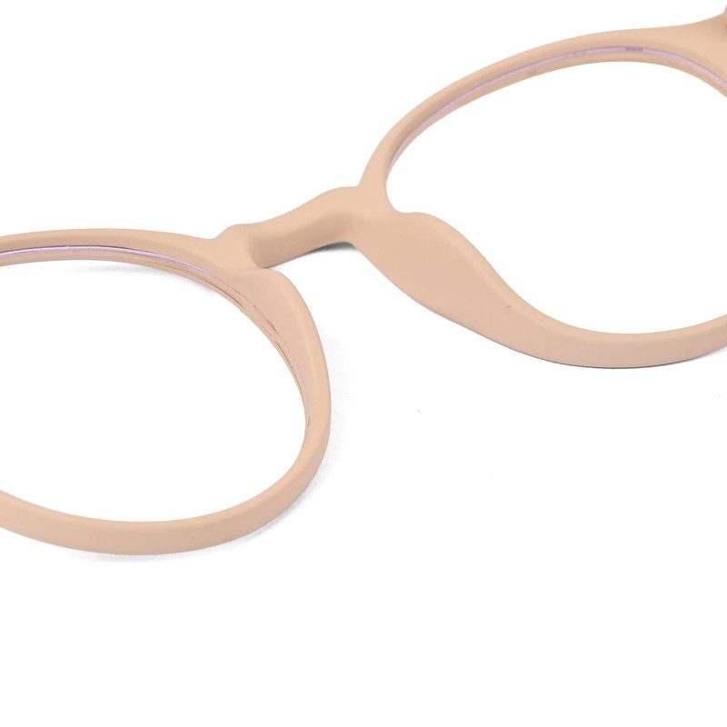 Screenzy Cream Medium Full Rim Round Computer Glasses for Men & Women — Hashtag Eyewears