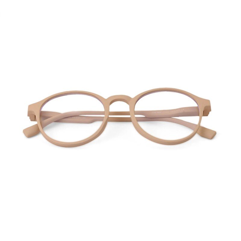Screenzy Cream Medium Full Rim Round Computer Glasses for Men & Women — Hashtag Eyewears