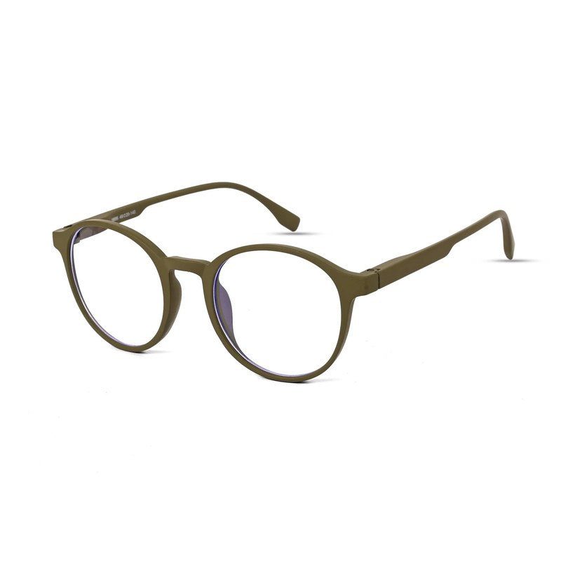 Screenzy Green Medium Full Rim Round Computer Glasses for Men & Women — Hashtag Eyewears
