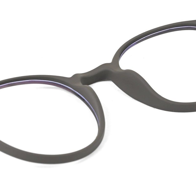 Screenzy | Grey Medium Full Rim Round Computer Glasses for Men & Women [Blue Block]
