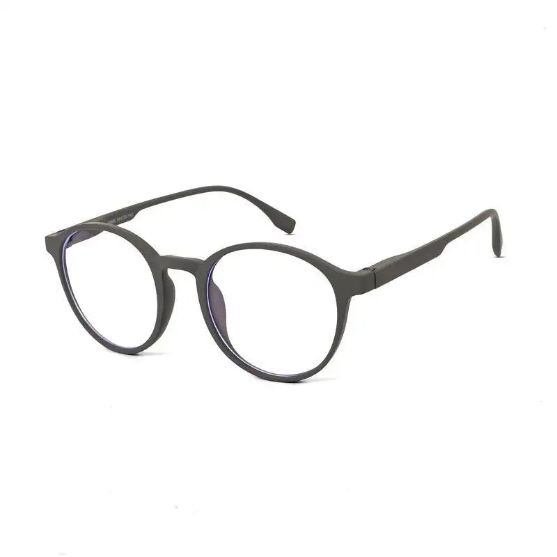 Screenzy | Grey Medium Full Rim Round Computer Glasses for Men & Women [Blue Block]