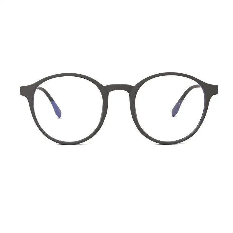 Screenzy | Grey Medium Full Rim Round Computer Glasses for Men & Women [Blue Block]
