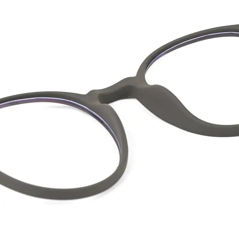 Screenzy | Grey Medium Full Rim Round Computer Glasses for Men & Women [Blue Block]