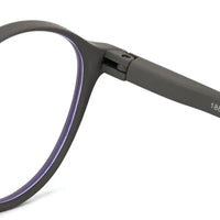 Screenzy | Grey Medium Full Rim Round Computer Glasses for Men & Women [Blue Block]