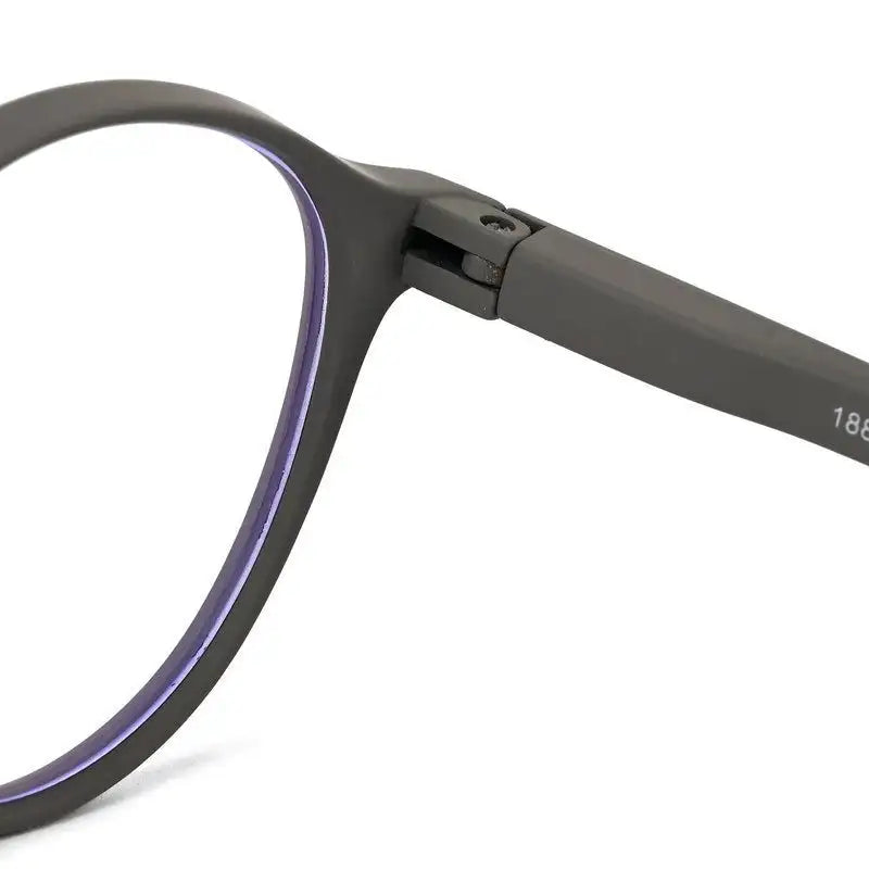 Screenzy | Grey Medium Full Rim Round Computer Glasses for Men & Women [Blue Block]