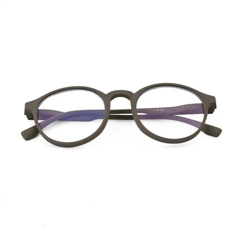 Screenzy | Grey Medium Full Rim Round Computer Glasses for Men & Women [Blue Block]