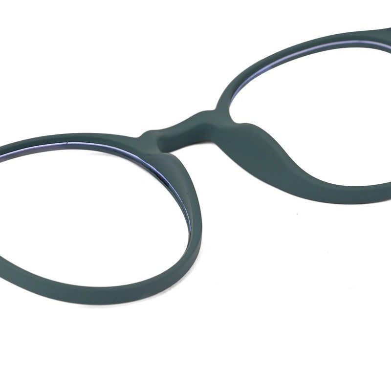 Screenzy Olive Green Medium Full Rim Round Computer Glasses for Men & Women — Hashtag Eyewears