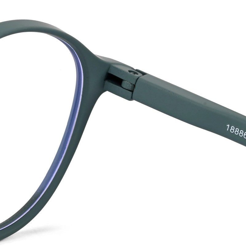 Screenzy Olive Green Medium Full Rim Round Computer Glasses for Men & Women — Hashtag Eyewears