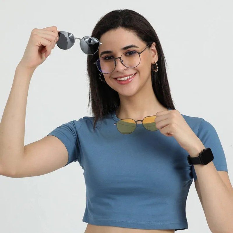 Seraph Grey Medium Full Rim Oval Clip-on for Men & Women — Hashtag Eyewears