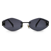 SEVA Black Medium Rim Less Diamond with Lock Side Hinges Sunglasses for Men & Women — Hashtag Eyewears