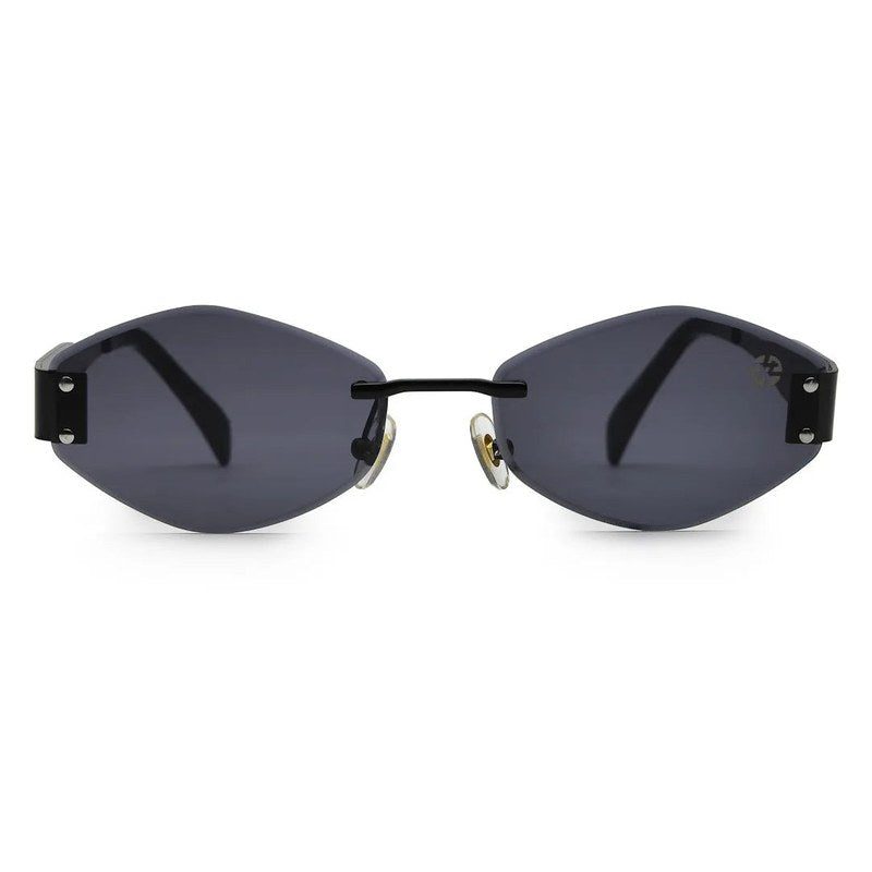 SEVA | Black Medium Rim Less Diamond with Lock Side Hinges Sunglasses for Men & Women [UV-protected]