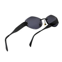 SEVA Black Medium Rim Less Diamond with Lock Side Hinges Sunglasses for Men & Women — Hashtag Eyewears