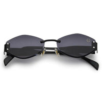 SEVA Black Medium Rim Less Diamond with Lock Side Hinges Sunglasses for Men & Women — Hashtag Eyewears