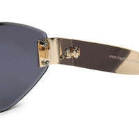 SEVA Golden Black Medium Rim Less Diamond with Lock Side Hinges Sunglasses for Men & Women — Hashtag Eyewears