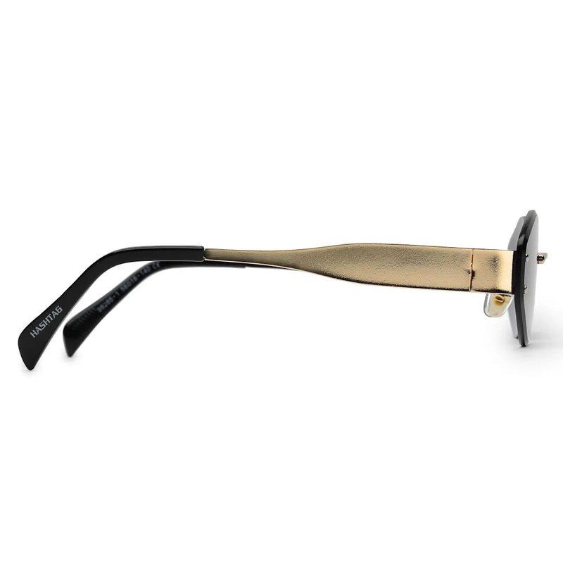 SEVA Golden Black Medium Rim Less Diamond with Lock Side Hinges Sunglasses for Men & Women — Hashtag Eyewears
