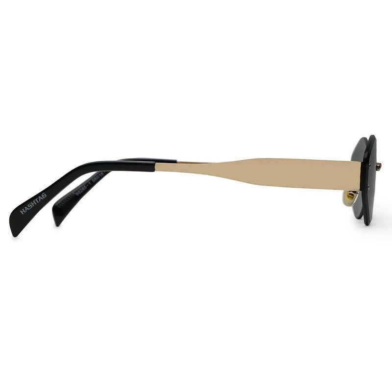SEVA Golden Green Medium Rim Less Diamond with Lock Side Hinges Sunglasses for Men & Women — Hashtag Eyewears