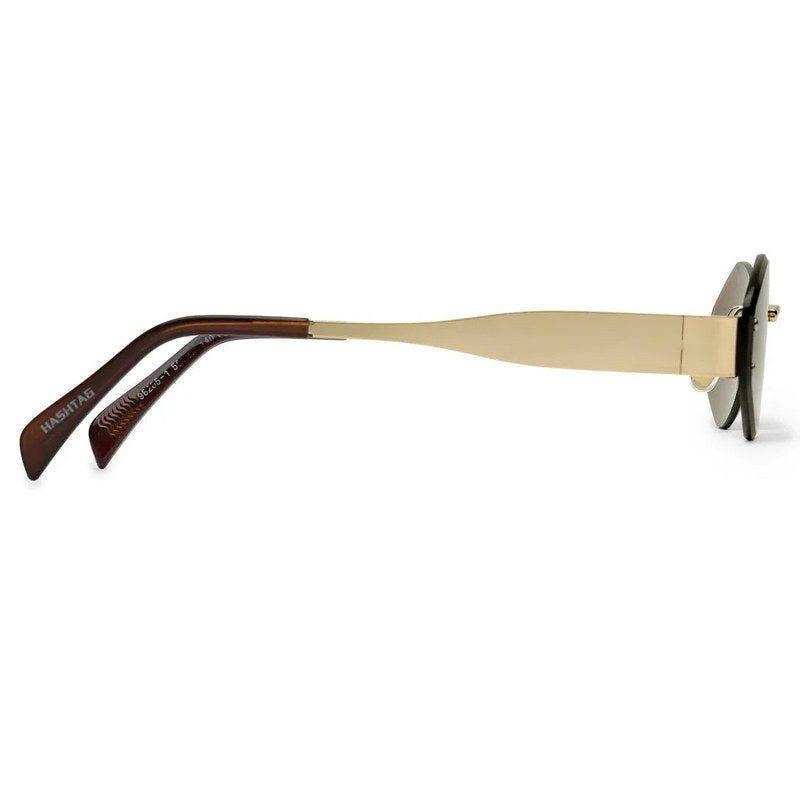 SEVA Golden Medium Rim Less Diamond with Lock Side Hinges Sunglasses for Men & Women — Hashtag Eyewears