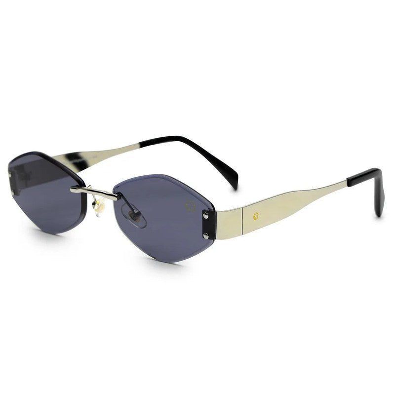 SEVA Silver Medium Rim Less Diamond with Lock Side Hinges Sunglasses for Men & Women — Hashtag Eyewears