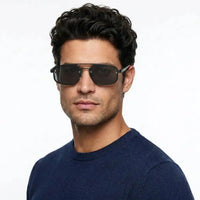 Shadron | Black Medium Full Rim Rectangle Sunglasses for Men [UV-protected]