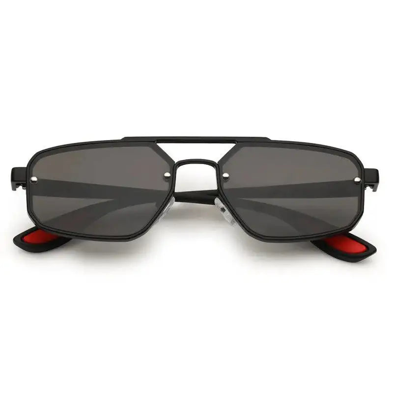 Shadron | Black Medium Full Rim Rectangle Sunglasses for Men [UV-protected]