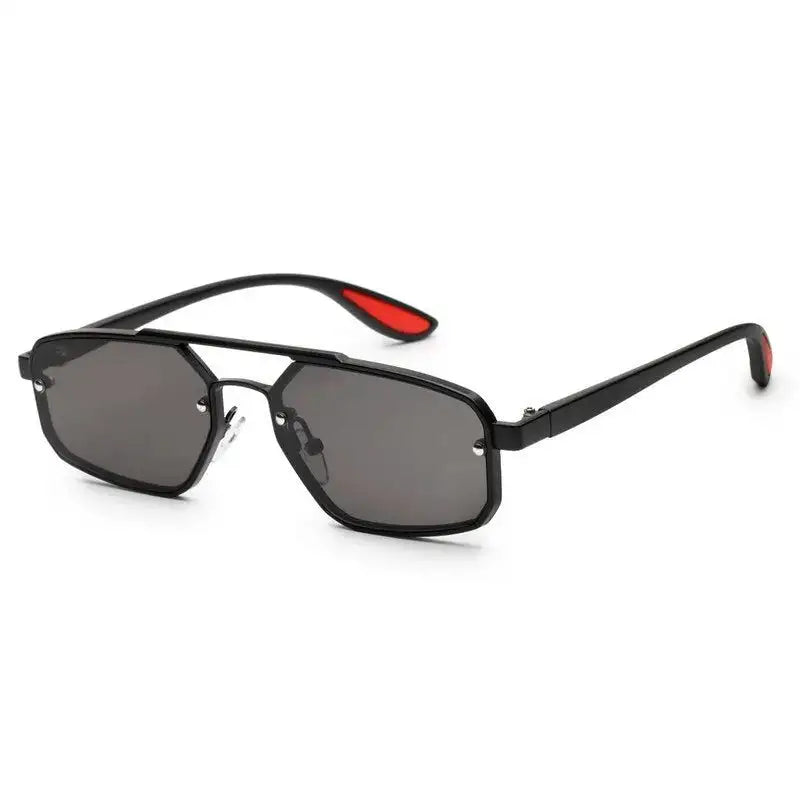Shadron | Black Medium Full Rim Rectangle Sunglasses for Men [UV-protected]