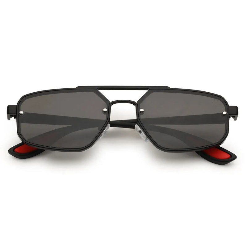 Shadron Black Medium Full Rim Rectangle Sunglasses for Men — Hashtag Eyewears