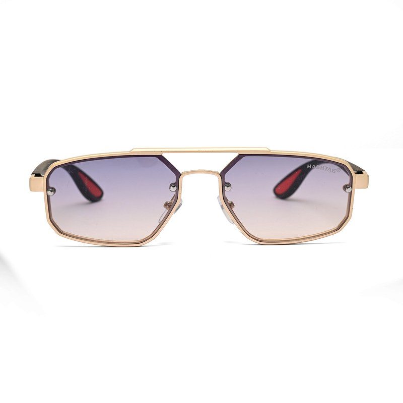 Shadron | Golden Medium Full Rim RECTANGLE Sunglasses for Men [UV-protected]