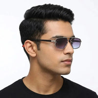 Shadron | Gradient Grey & Blue Medium Full Rim RECTANGLE Sunglasses for Men [UV-protected]