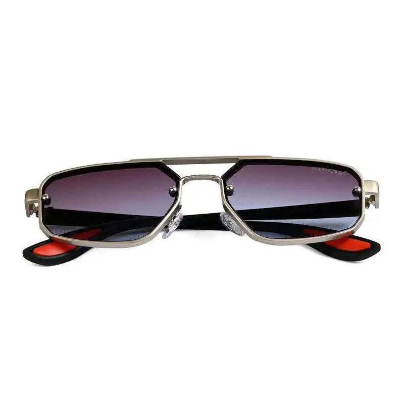 Shadron | Gradient Grey & Blue Medium Full Rim RECTANGLE Sunglasses for Men [UV-protected]