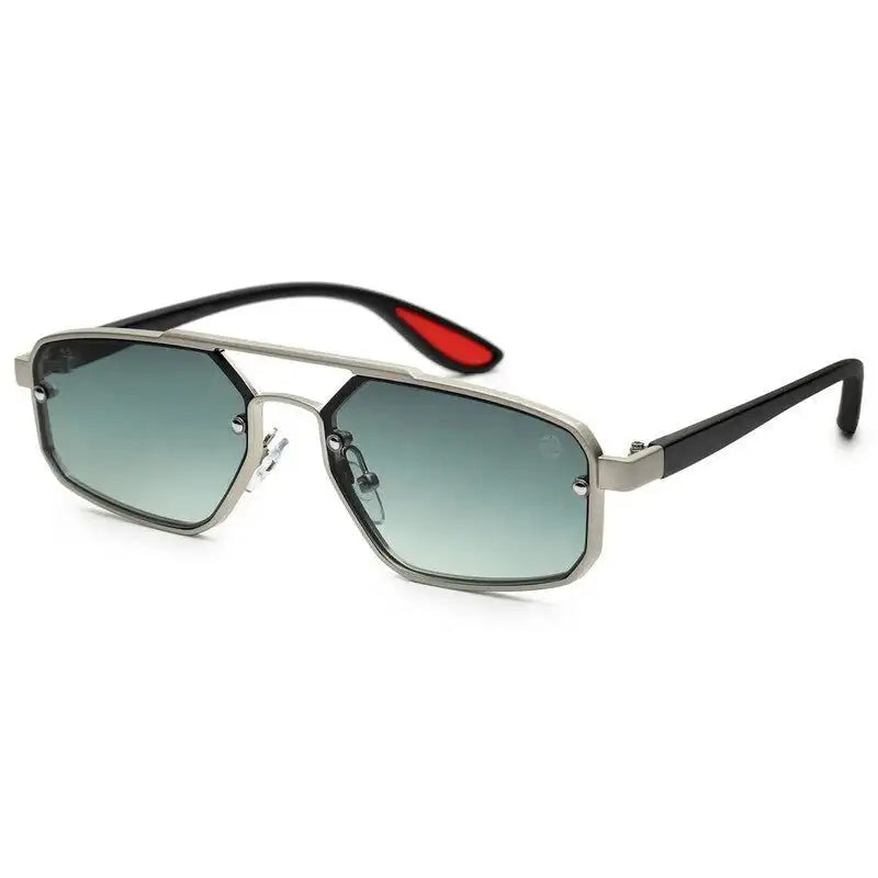 Shadron | Green Medium Full Rim Rectangle Sunglasses for Men [UV-protected]
