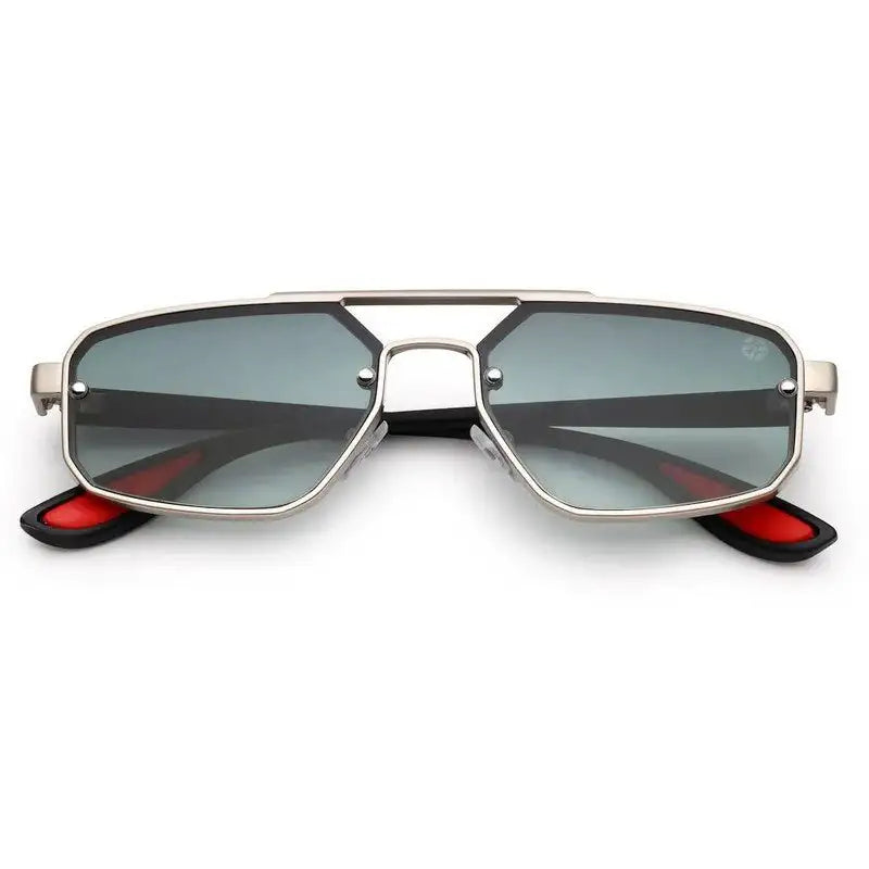 Shadron | Green Medium Full Rim Rectangle Sunglasses for Men [UV-protected]